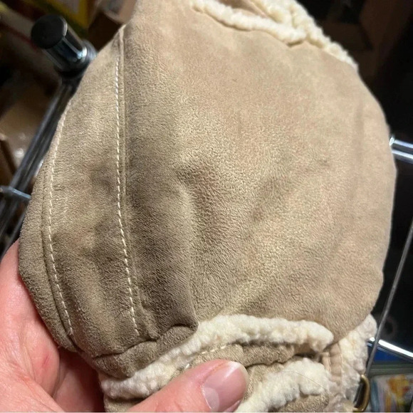 Aeropostale Vintage Beige Sherpa Trim Toggle Mini Purse Hand Bag Y2K 2000’s - Picture 11 of 11